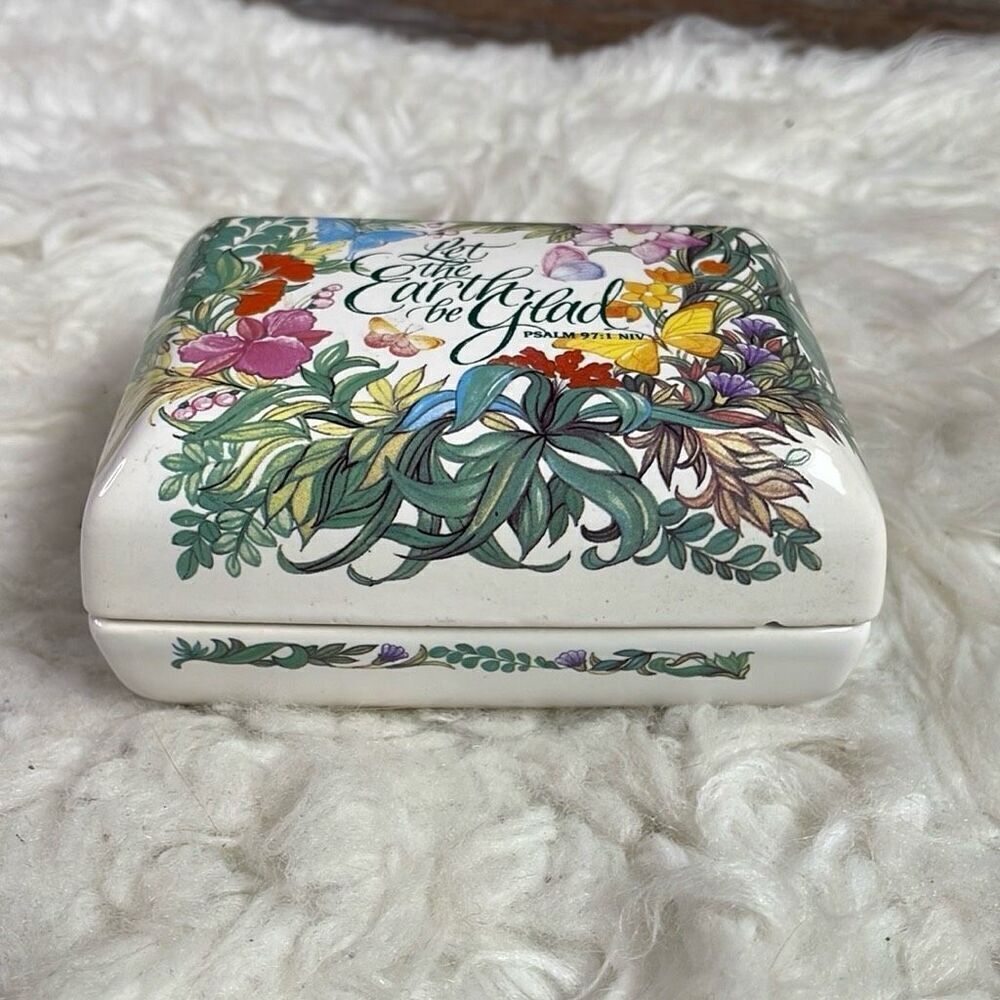 Let the Earth Be Glad Psalm 97:1 NIV Ceramic Box Trinket Ring Box Warner Press